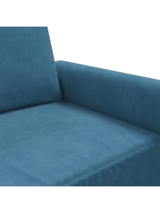 Divvietīgs dīvāns, zils, 140 cm, samts