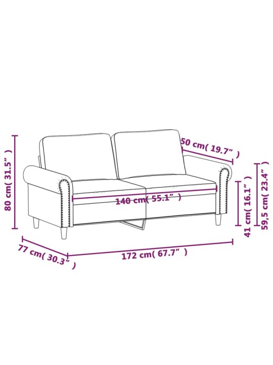Divvietīgs dīvāns, zils, 140 cm, samts