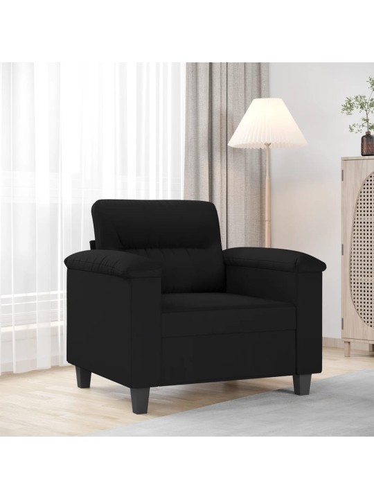 Atpūtas krēsls, melns, 60 cm, mikrošķiedras audums