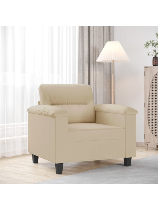 Atpūtas krēsls, krēmkrāsas, 60 cm, mikrošķiedras audums