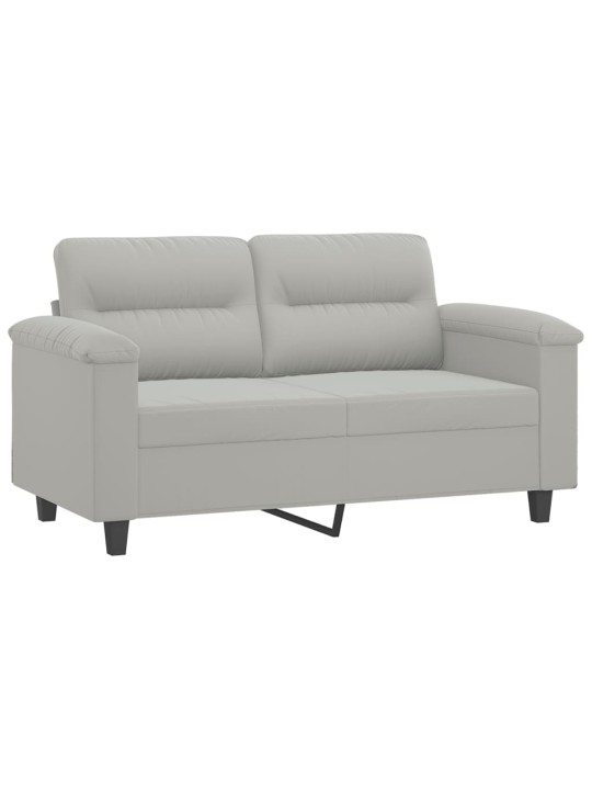 Divvietīgs dīvāns, 120 cm, gaiši pelēks mikrošķiedras audums