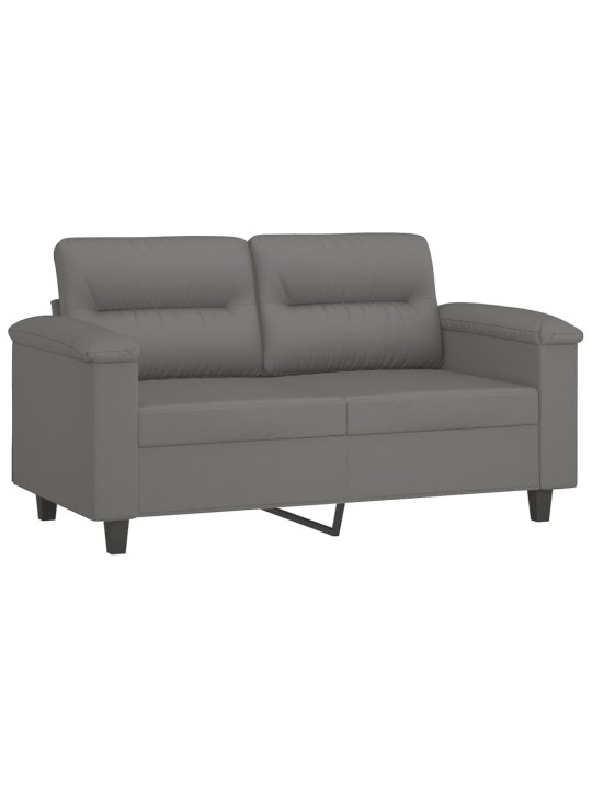 Divvietīgs dīvāns, 120 cm, tumši pelēks mikrošķiedras audums