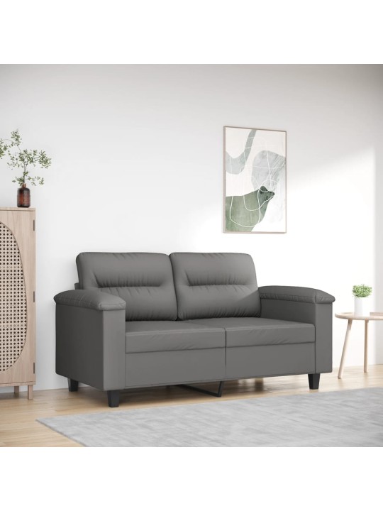 Divvietīgs dīvāns, 120 cm, tumši pelēks mikrošķiedras audums