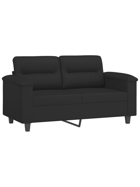 Divvietīgs dīvāns, 120 cm, melns mikrošķiedras audums