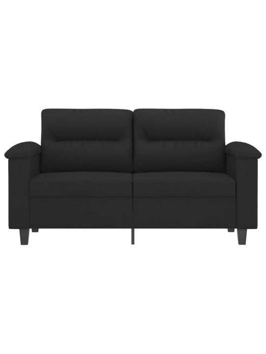 Divvietīgs dīvāns, 120 cm, melns mikrošķiedras audums