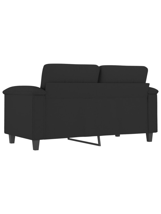 Divvietīgs dīvāns, 120 cm, melns mikrošķiedras audums