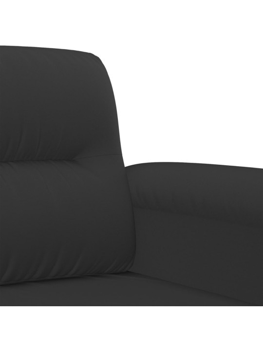 Divvietīgs dīvāns, 120 cm, melns mikrošķiedras audums