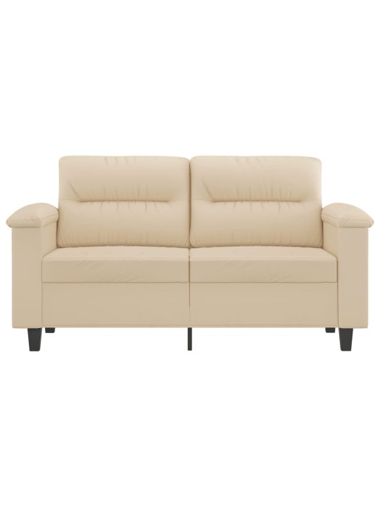 Divvietīgs dīvāns, 120 cm, krēmkrāsas mikrošķiedras audums
