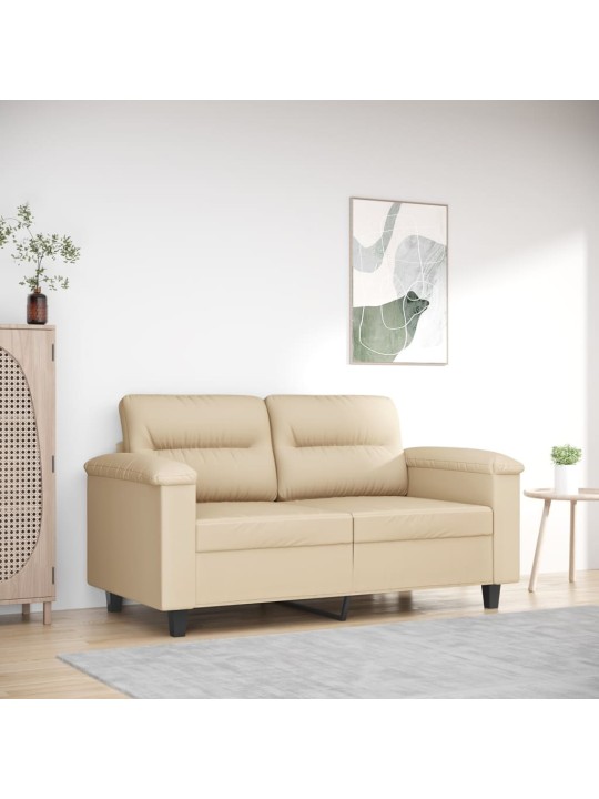 Divvietīgs dīvāns, 120 cm, krēmkrāsas mikrošķiedras audums