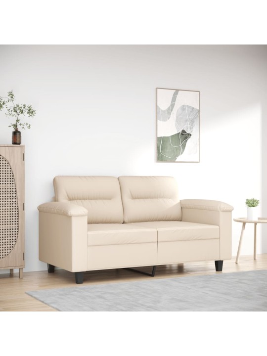 Divvietīgs dīvāns, 120 cm, bēšs mikrošķiedras audums