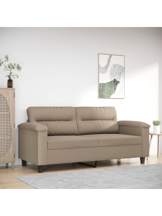 Divvietīgs dīvāns, 140 cm, pelēkbrūns mikrošķiedras audums