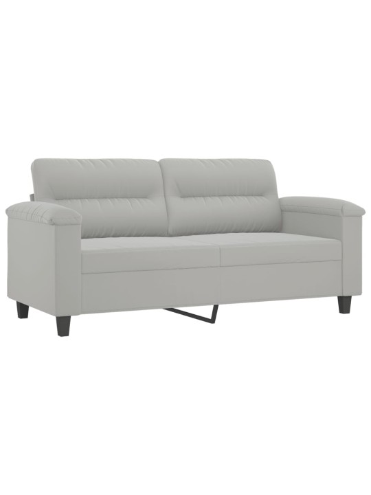 Divvietīgs dīvāns, 140 cm, gaiši pelēks mikrošķiedras audums