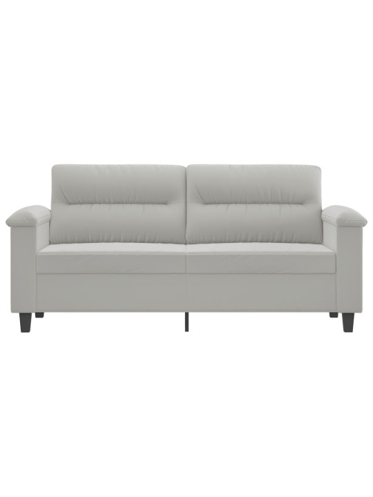 Divvietīgs dīvāns, 140 cm, gaiši pelēks mikrošķiedras audums