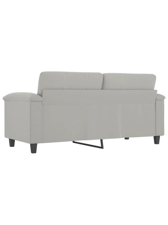 Divvietīgs dīvāns, 140 cm, gaiši pelēks mikrošķiedras audums