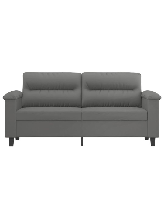 Divvietīgs dīvāns, 140 cm, tumši pelēks mikrošķiedras audums