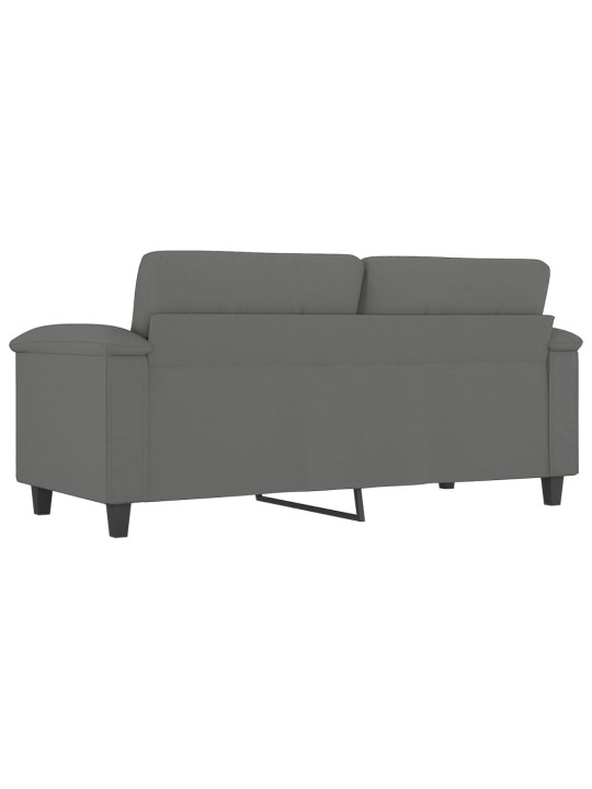Divvietīgs dīvāns, 140 cm, tumši pelēks mikrošķiedras audums