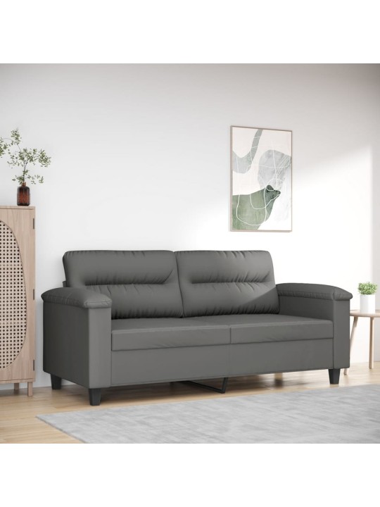 Divvietīgs dīvāns, 140 cm, tumši pelēks mikrošķiedras audums