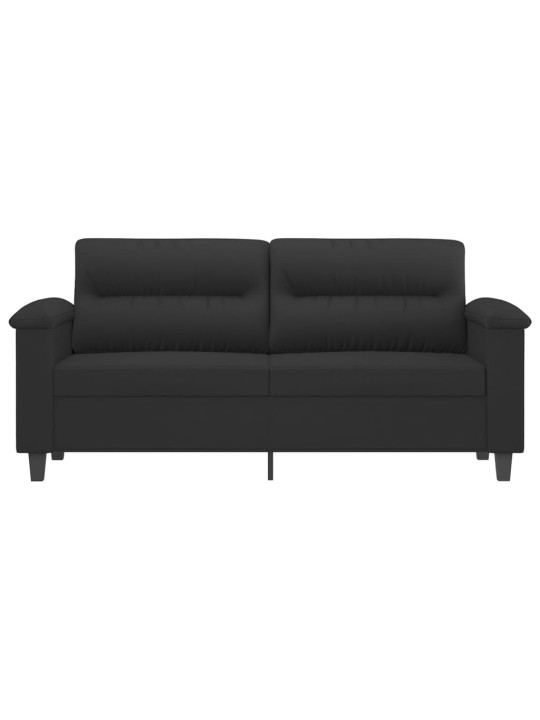Divvietīgs dīvāns, 140 cm, melns mikrošķiedras audums