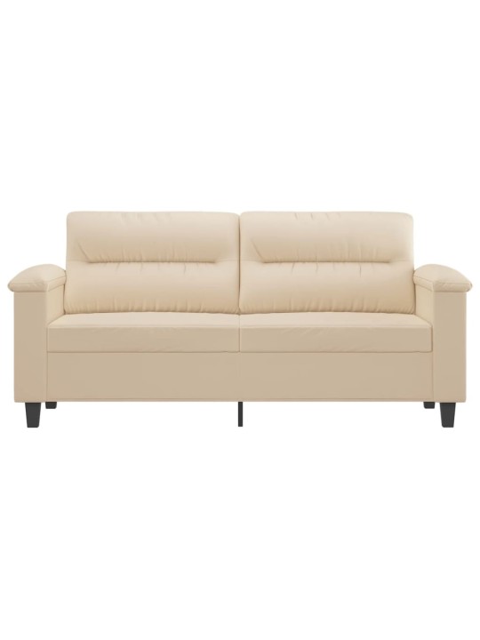 Divvietīgs dīvāns, 140 cm, krēmkrāsas mikrošķiedras audums