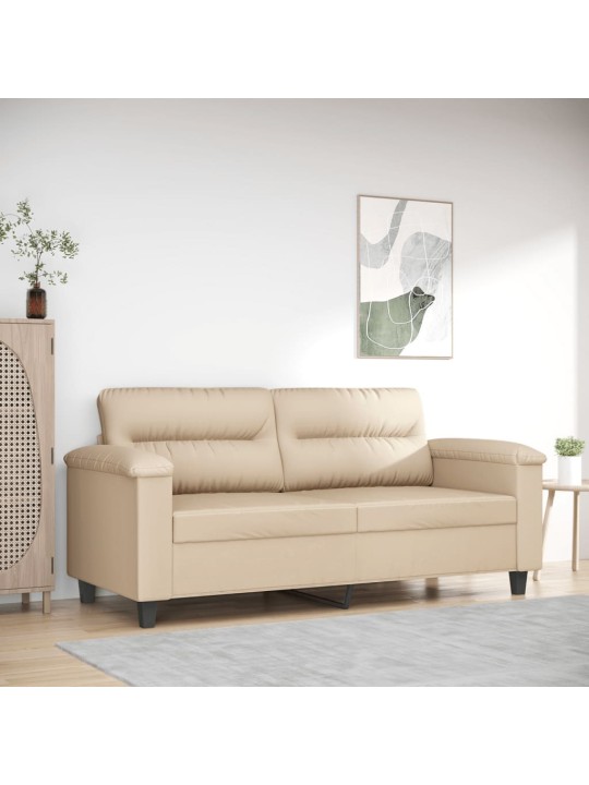 Divvietīgs dīvāns, 140 cm, krēmkrāsas mikrošķiedras audums