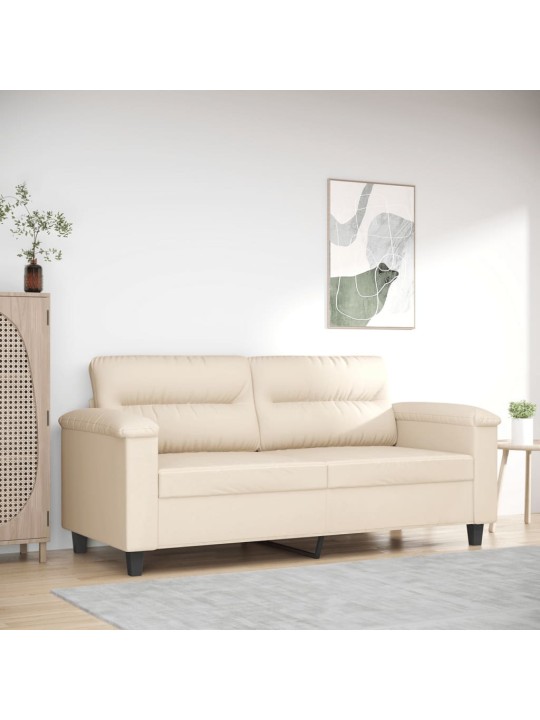 Divvietīgs dīvāns, 140 cm, bēšs mikrošķiedras audums