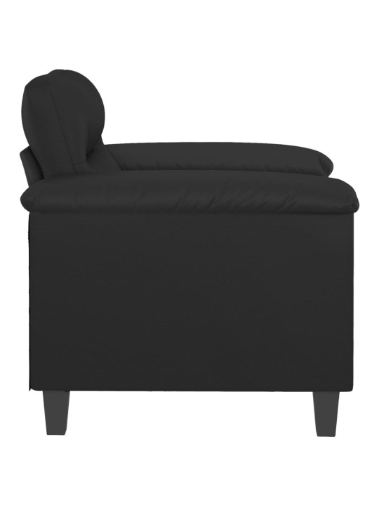 Atpūtas krēsls, melns, 60 cm, mākslīgā āda