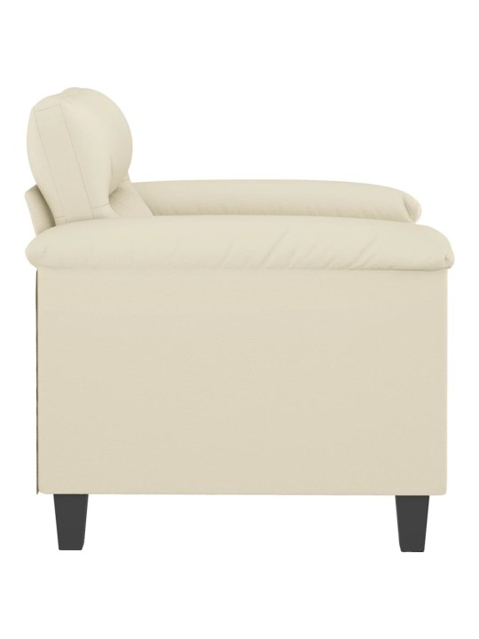 Atpūtas krēsls, krēmkrāsas, 60 cm, mākslīgā āda