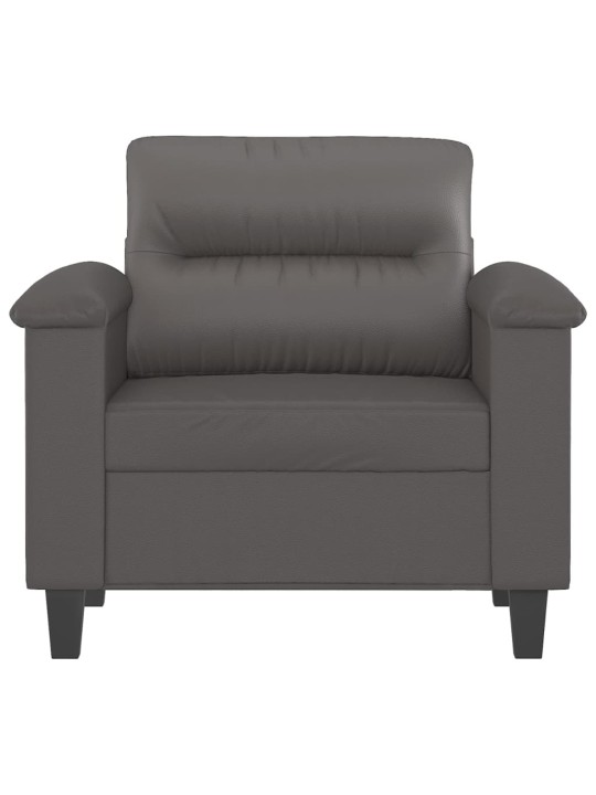 Atpūtas krēsls, pelēks, 60 cm, mākslīgā āda