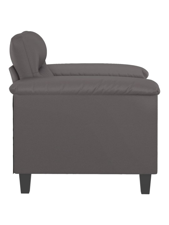 Atpūtas krēsls, pelēks, 60 cm, mākslīgā āda