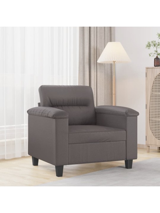 Atpūtas krēsls, pelēks, 60 cm, mākslīgā āda