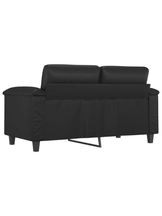 Divvietīgs dīvāns, melns, 120 cm, mākslīgā āda