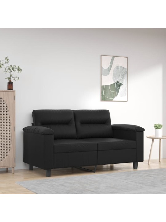 Divvietīgs dīvāns, melns, 120 cm, mākslīgā āda