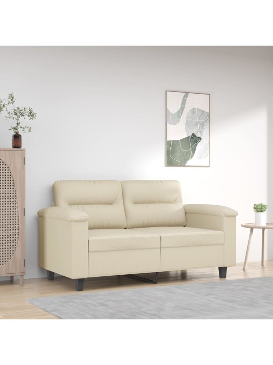 Divvietīgs dīvāns, krēmkrāsas, 120 cm, mākslīgā āda