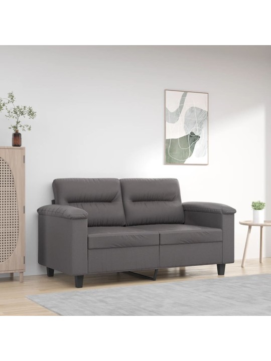 Divvietīgs dīvāns, pelēks, 120 cm, mākslīgā āda