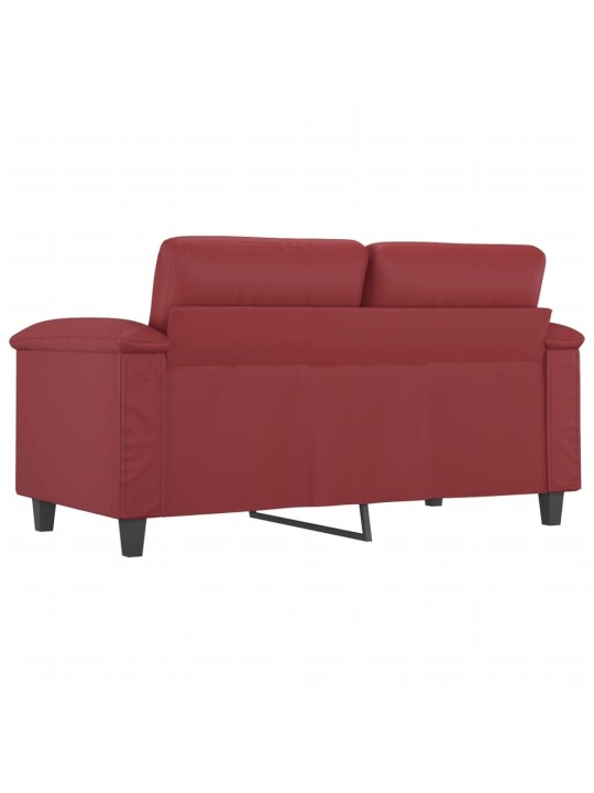 Divvietīgs dīvāns, vīnsarkans, 120 cm, mākslīgā āda
