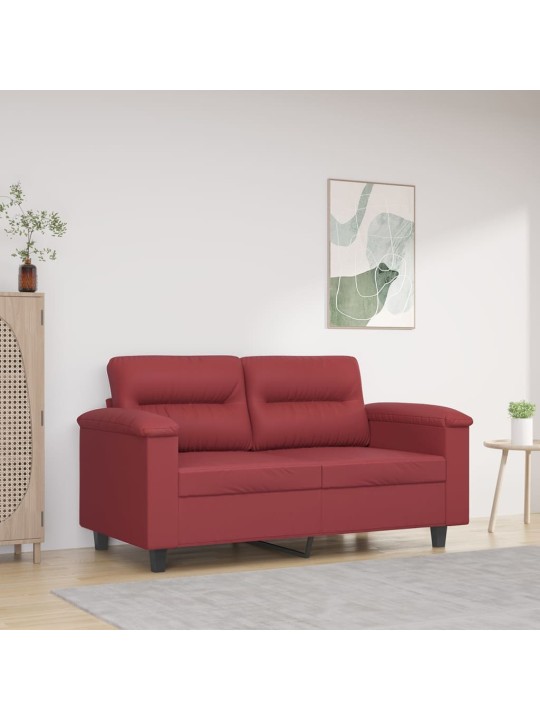 Divvietīgs dīvāns, vīnsarkans, 120 cm, mākslīgā āda