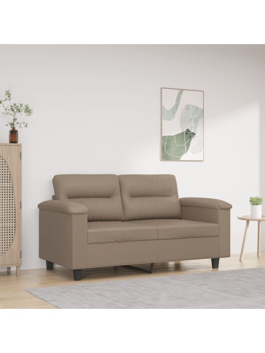 Divvietīgs dīvāns, kapučīno krāsa, 120 cm, mākslīgā āda