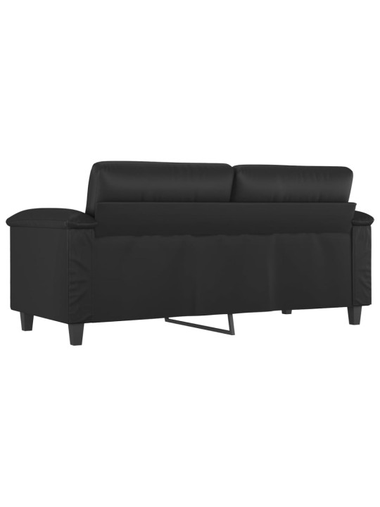 Divvietīgs dīvāns, melns, 140 cm, mākslīgā āda