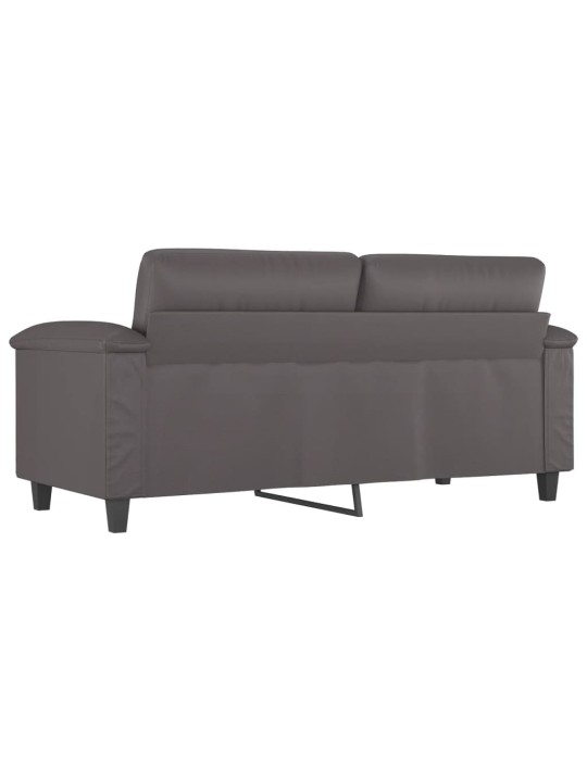 Divvietīgs dīvāns, pelēks, 140 cm, mākslīgā āda