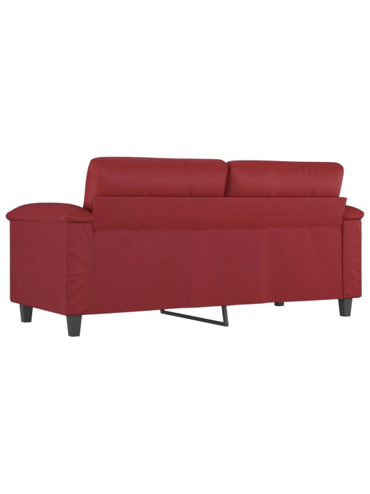 Divvietīgs dīvāns, vīnsarkans, 140 cm, mākslīgā āda