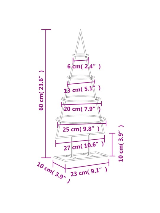 Ziemassvētku eglīte, metāls, melna, 60 cm