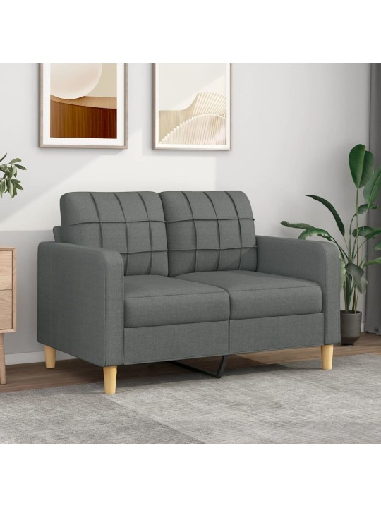 Divvietīgs dīvāns, tumši pelēks audums, 120 cm