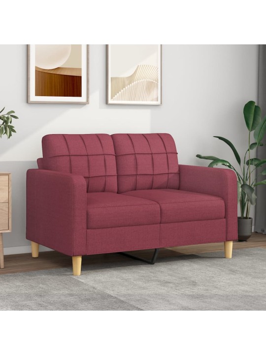 Divvietīgs dīvāns, vīnsarkans audums, 120 cm