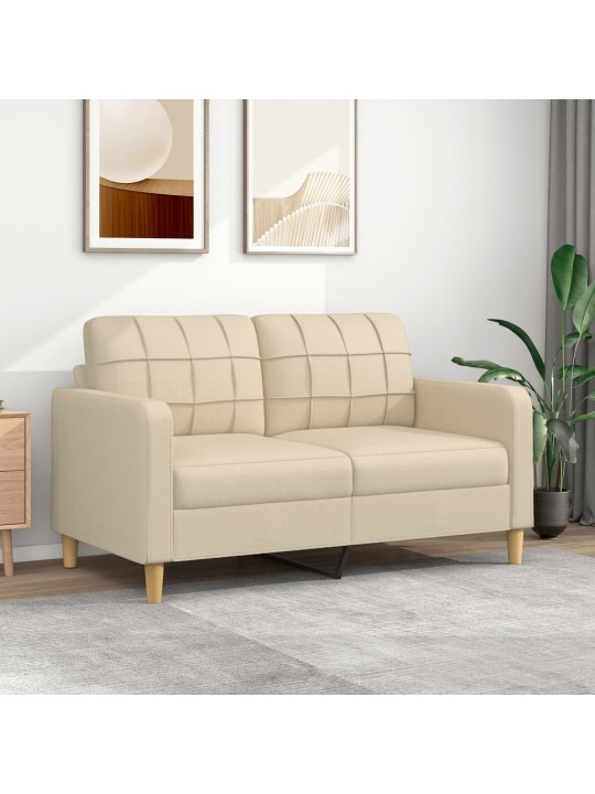 Divvietīgs dīvāns, krēmkrāsas audums, 140 cm