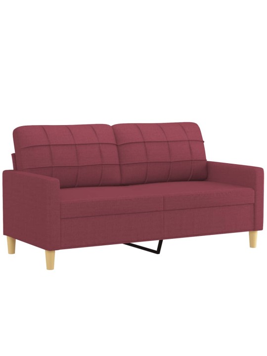 Divvietīgs dīvāns, vīnsarkans audums, 140 cm