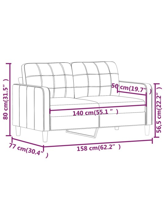 Divvietīgs dīvāns, vīnsarkans audums, 140 cm
