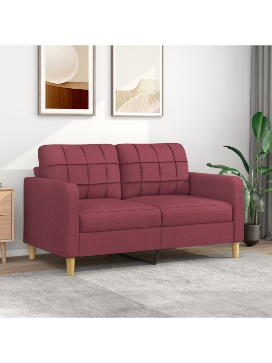 Divvietīgs dīvāns, vīnsarkans audums, 140 cm