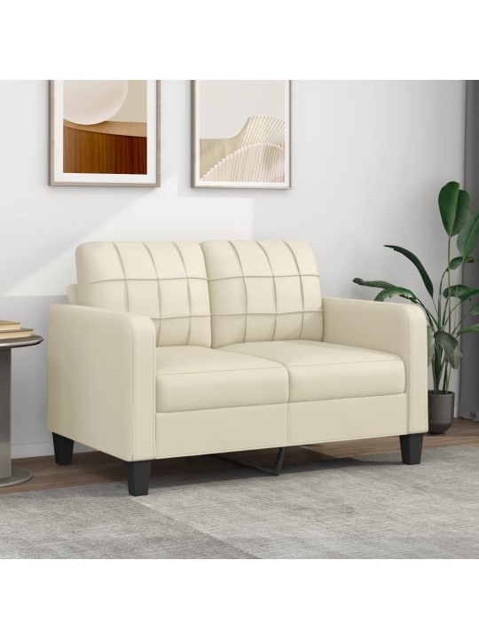 Divvietīgs dīvāns, krēmkrāsas, 120 cm, mākslīgā āda