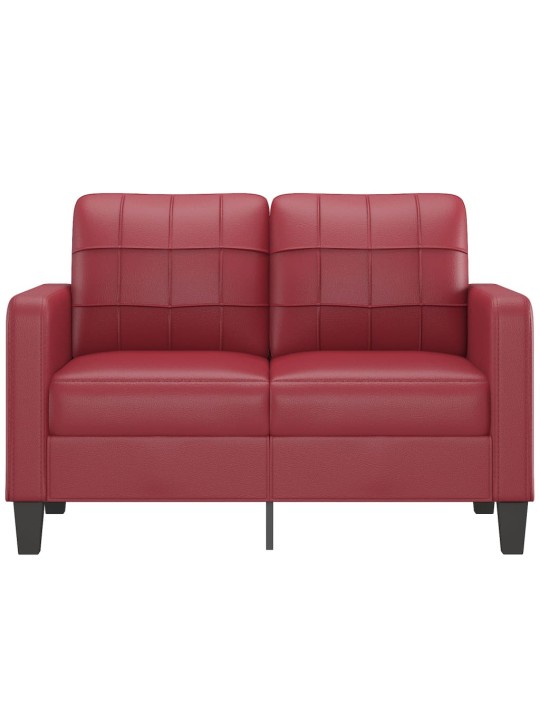 Divvietīgs dīvāns, vīnsarkans, 120 cm, mākslīgā āda