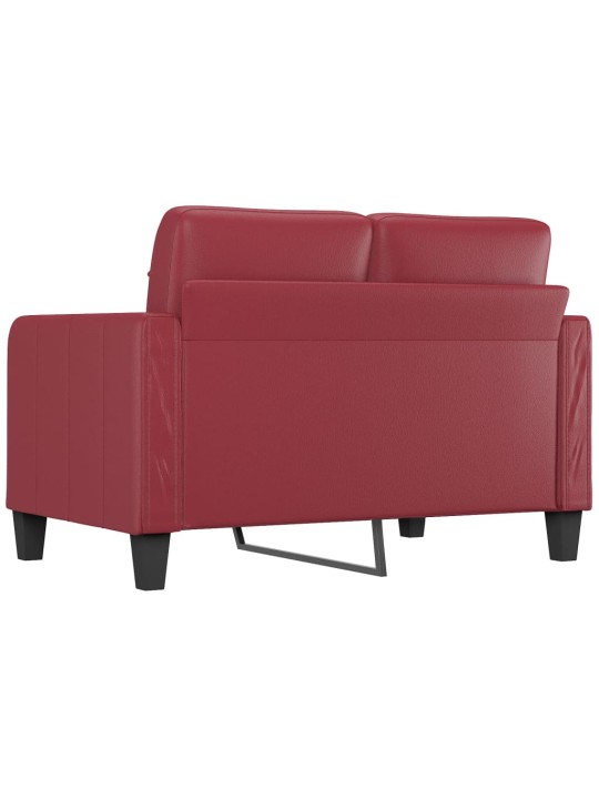 Divvietīgs dīvāns, vīnsarkans, 120 cm, mākslīgā āda